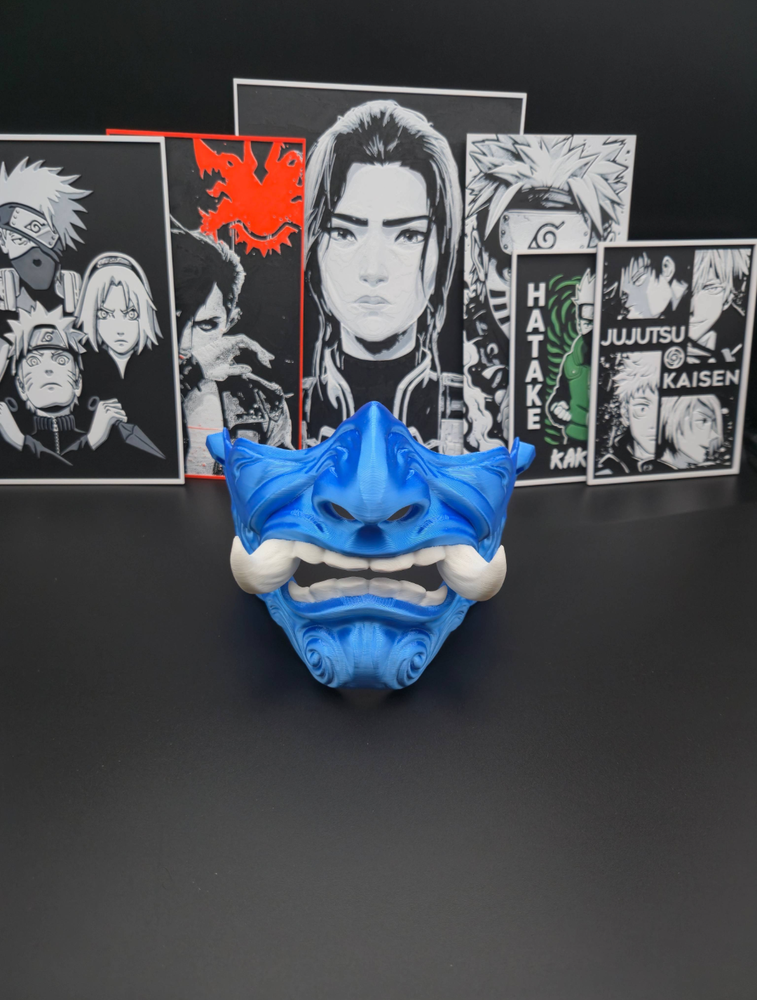 Oni-Maske Blue Silk